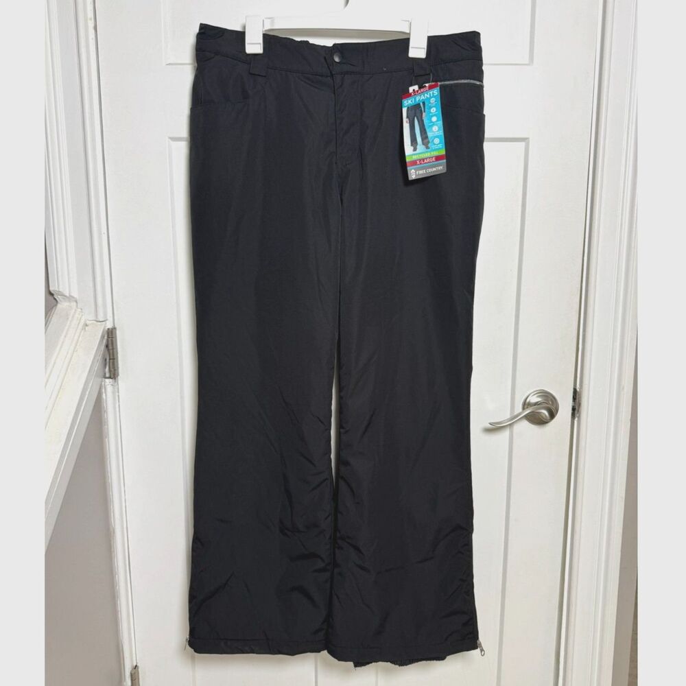 Free Country Womens Black Snow Ski Pants NWT Insulated Waterproof Winter Outdoor